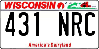 WI license plate 431NRC
