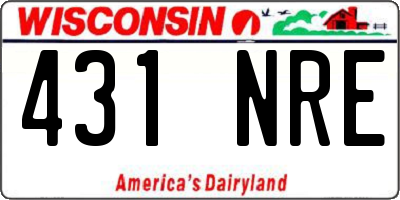WI license plate 431NRE