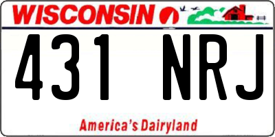 WI license plate 431NRJ