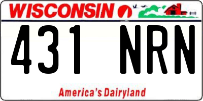 WI license plate 431NRN