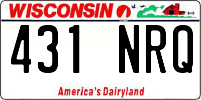 WI license plate 431NRQ
