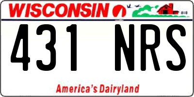 WI license plate 431NRS