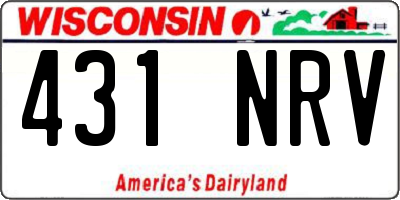 WI license plate 431NRV