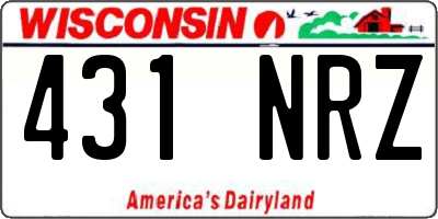 WI license plate 431NRZ