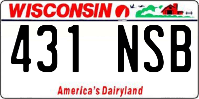 WI license plate 431NSB