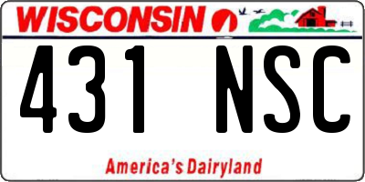 WI license plate 431NSC