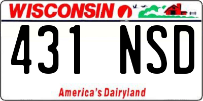 WI license plate 431NSD
