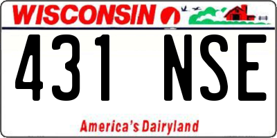 WI license plate 431NSE