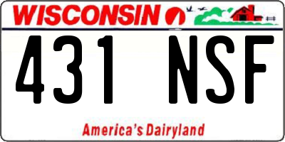 WI license plate 431NSF