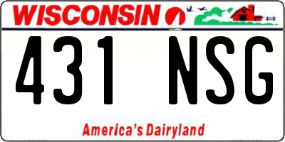 WI license plate 431NSG