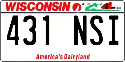 WI license plate 431NSI
