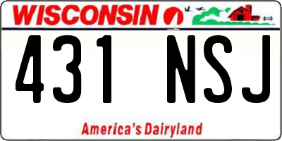 WI license plate 431NSJ