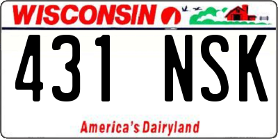 WI license plate 431NSK
