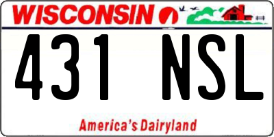 WI license plate 431NSL