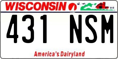 WI license plate 431NSM