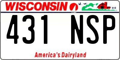 WI license plate 431NSP