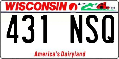 WI license plate 431NSQ