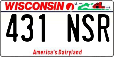 WI license plate 431NSR