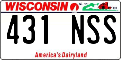 WI license plate 431NSS