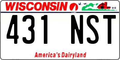 WI license plate 431NST