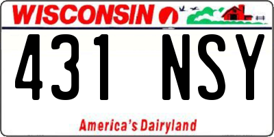 WI license plate 431NSY