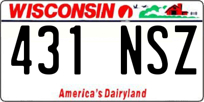 WI license plate 431NSZ