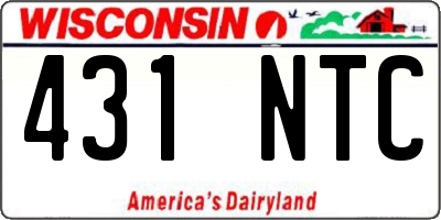 WI license plate 431NTC