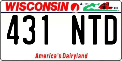 WI license plate 431NTD