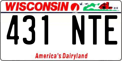 WI license plate 431NTE
