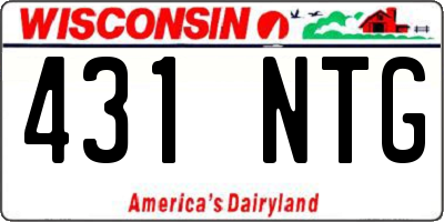 WI license plate 431NTG