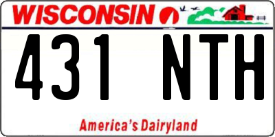 WI license plate 431NTH