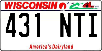 WI license plate 431NTI