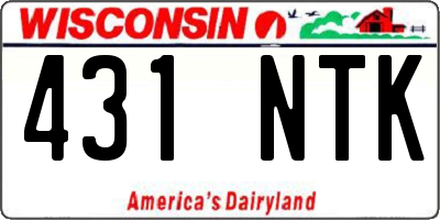 WI license plate 431NTK