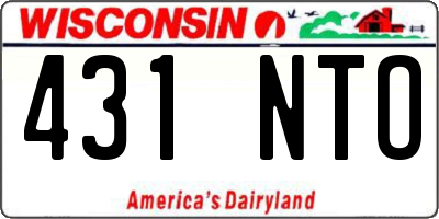 WI license plate 431NTO