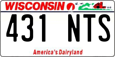 WI license plate 431NTS