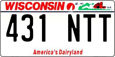 WI license plate 431NTT