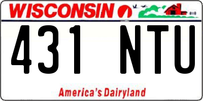 WI license plate 431NTU