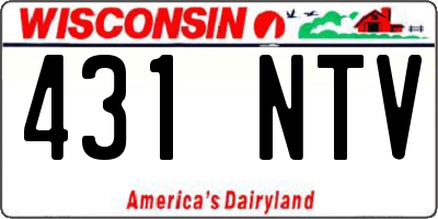 WI license plate 431NTV