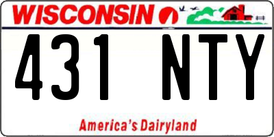 WI license plate 431NTY
