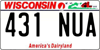 WI license plate 431NUA