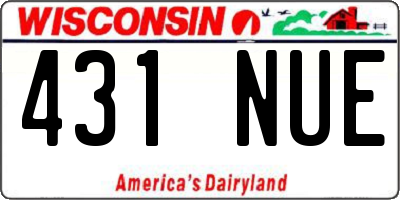 WI license plate 431NUE