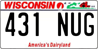 WI license plate 431NUG