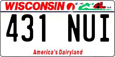 WI license plate 431NUI