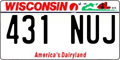 WI license plate 431NUJ