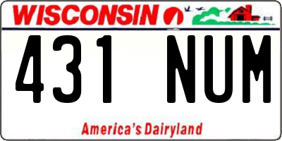 WI license plate 431NUM