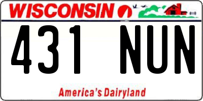 WI license plate 431NUN