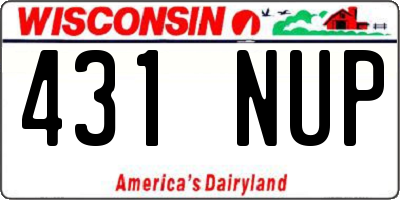 WI license plate 431NUP