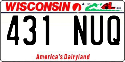 WI license plate 431NUQ