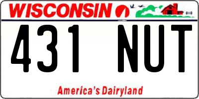 WI license plate 431NUT