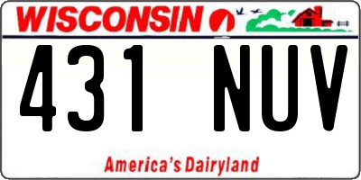 WI license plate 431NUV